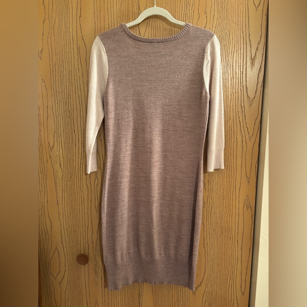 A. Byer Women's Sweater Dress with Pearl Accents - Brown and Cream - Picture 7 of 9